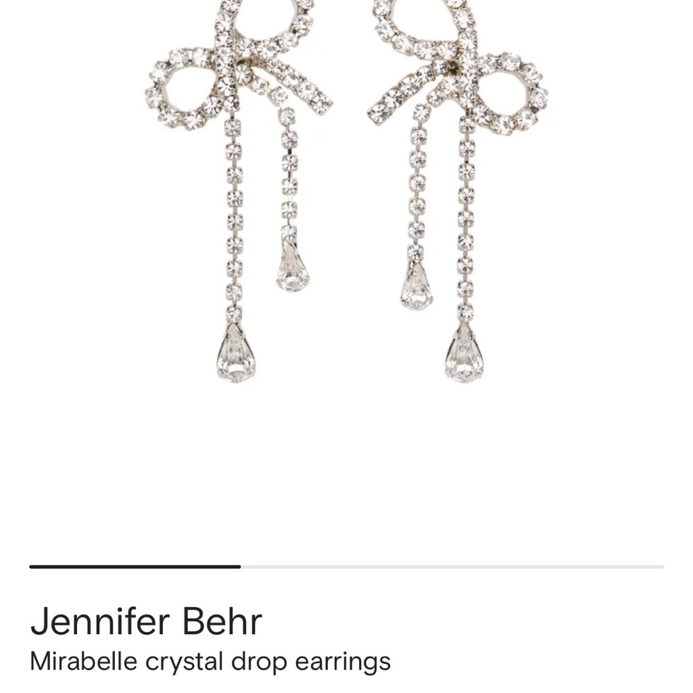 Jennifer Behr Silver Bow Crystal Earrings
